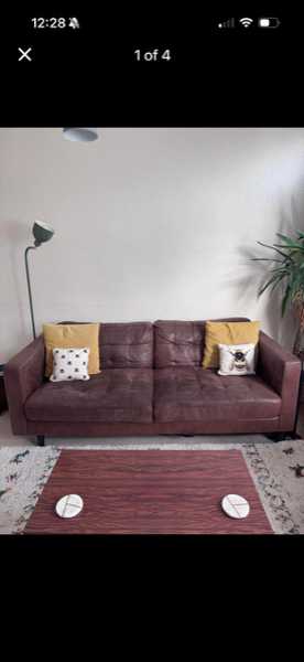 Brown 3 Seater Sofa