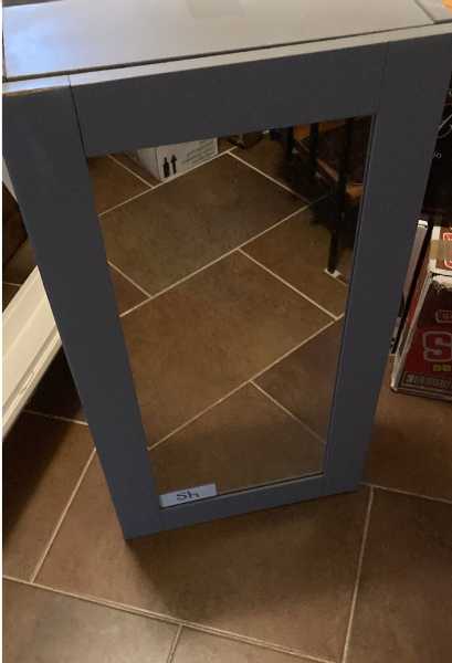 IKEA grey bathroom wall cabinet with mirror