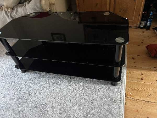 Black Glass TV Stand