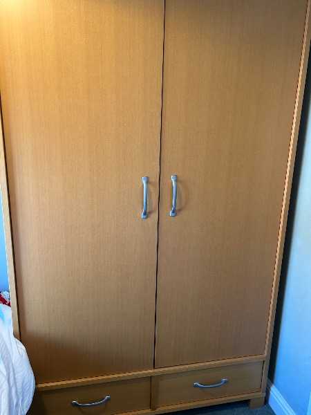 Double wardrobe natural finish