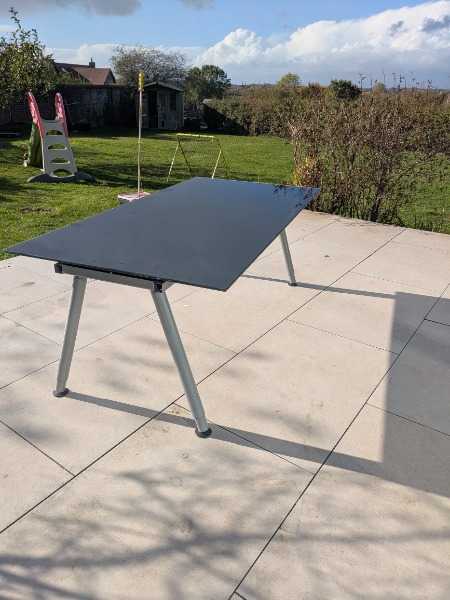 Glass topped desk
