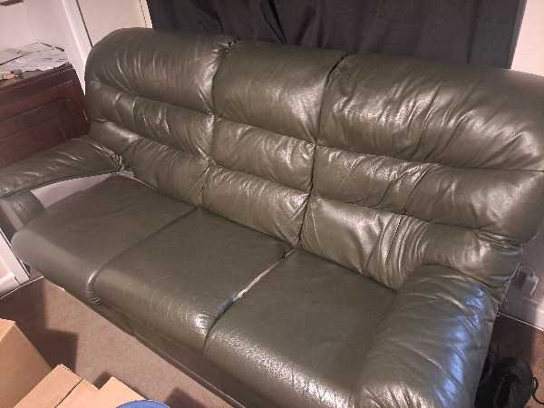 Large 3-Seater Leather Sofa