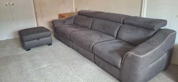 Recliner sofa and ottoman