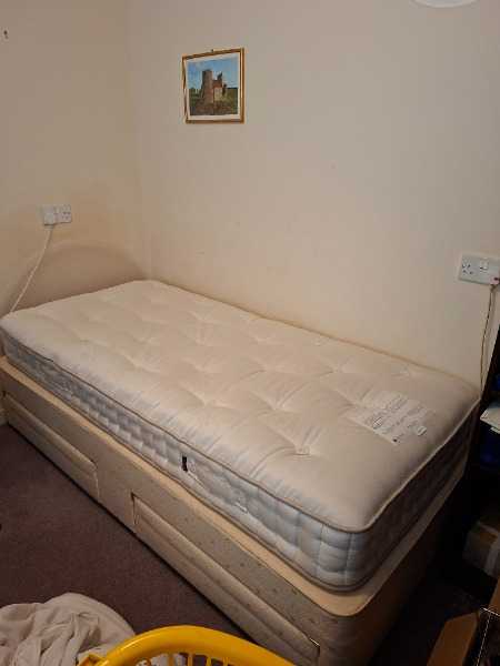 Single bed and mattress