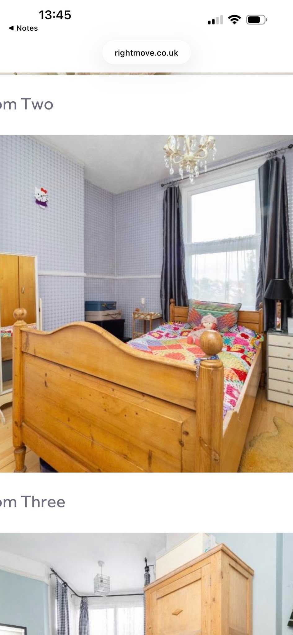 Antique single pine bed