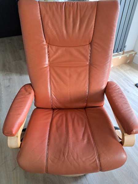 Large Stressless Recliner & Footstool