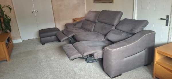 Recliner sofa and ottoman