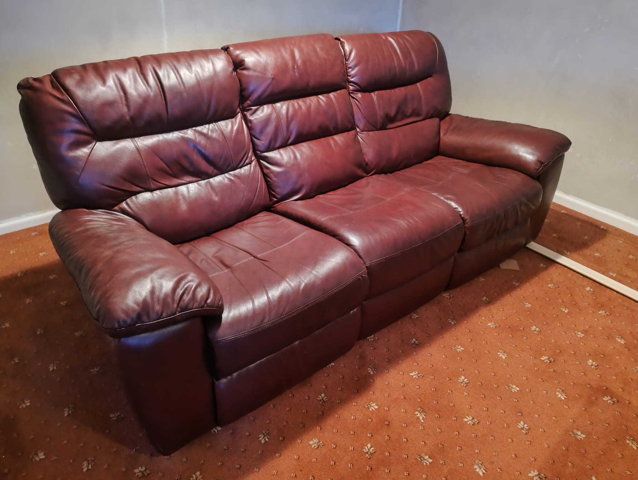 Leather Reclining Sofa