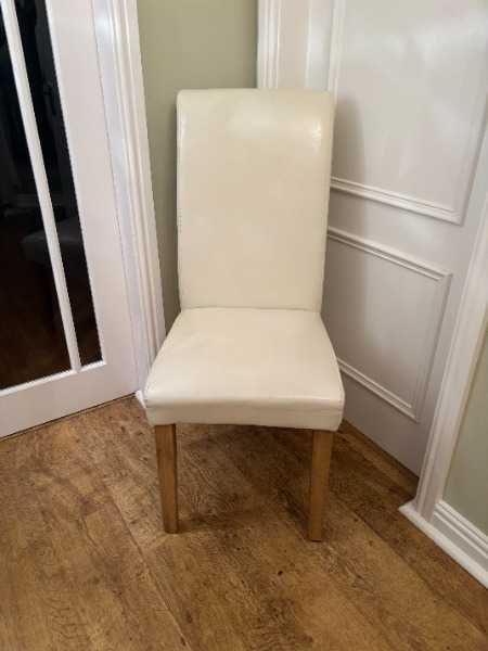 Stand alone cream chair