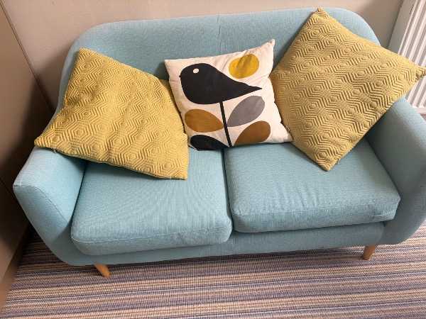 Small blue sofa