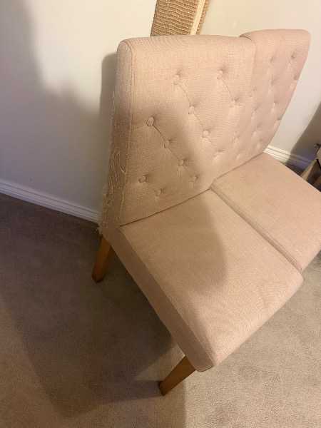 2x Beige Dining Table Chairs
