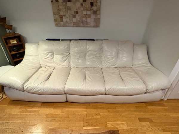 White leather sofa