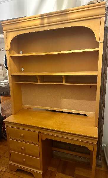 Wooden desk with shelves