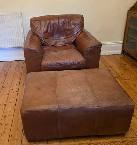 Sofa, Chair  and Footstool.