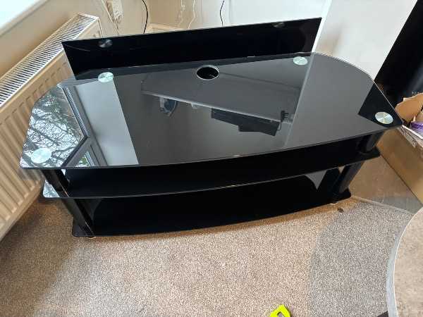 Black Glass TV stand