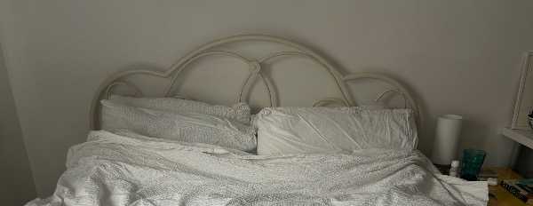 White metal bed frame - king