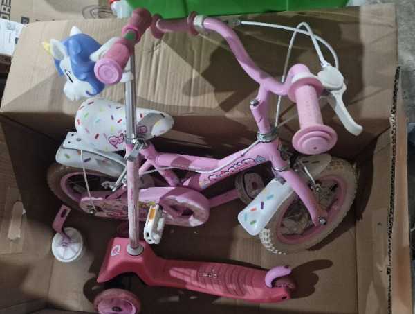 Child's bike and scooter