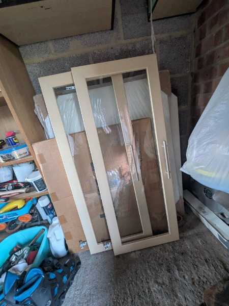 Large glass cabinet doors