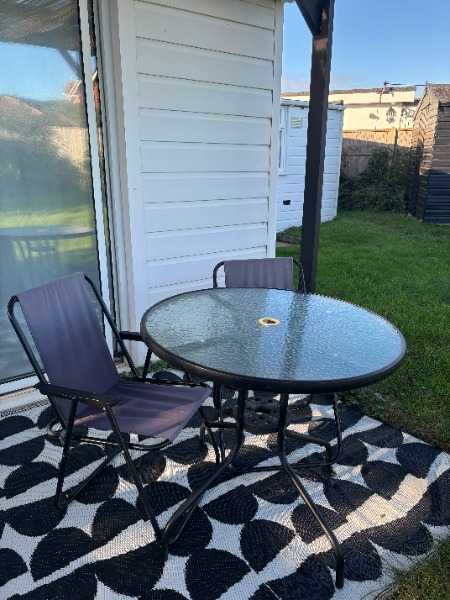 Garden table and 2 chairs