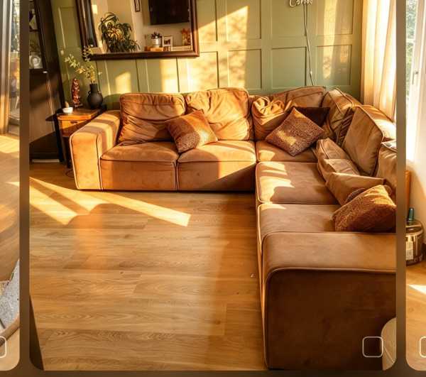 Velvet beige corner Sloane sofa