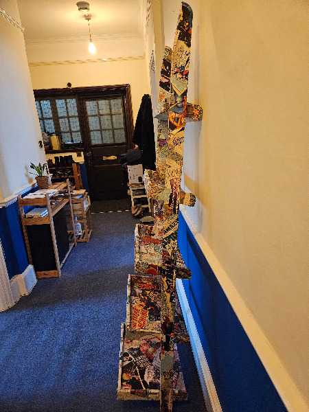 Unique Decoupaged Wooden Bookshelf/Shelving Unit