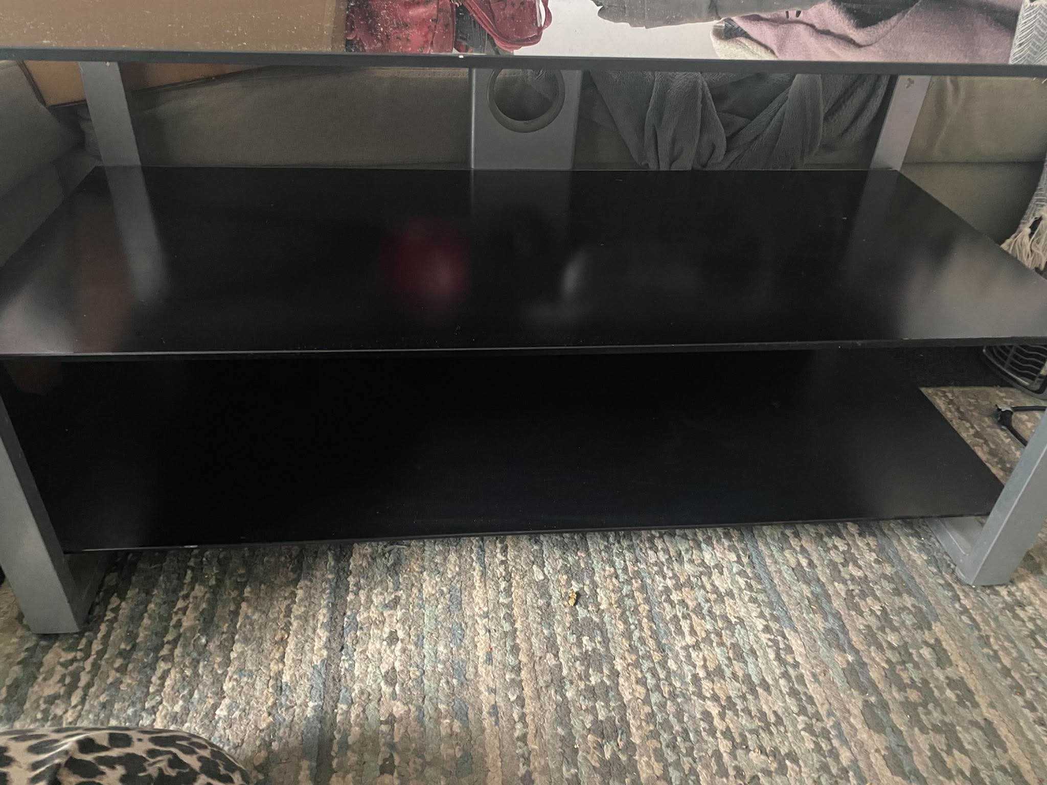 Black glass chrome TV unit/stand