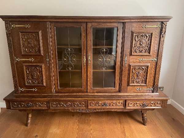 Antique sideboard - unique, solid oak, large