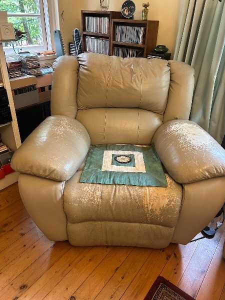 Leather reclining chair - grey