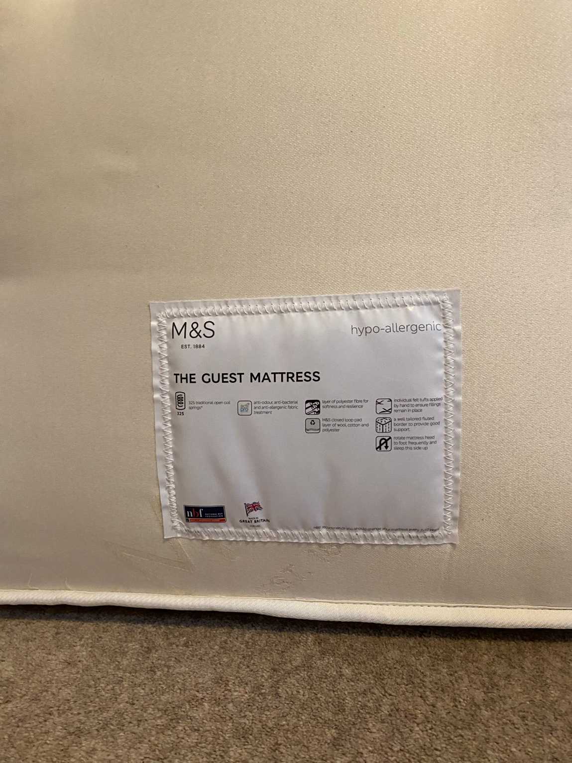 M&S Single Guest Mattress
