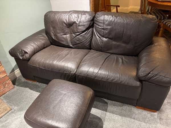 Brown Leather Sofa