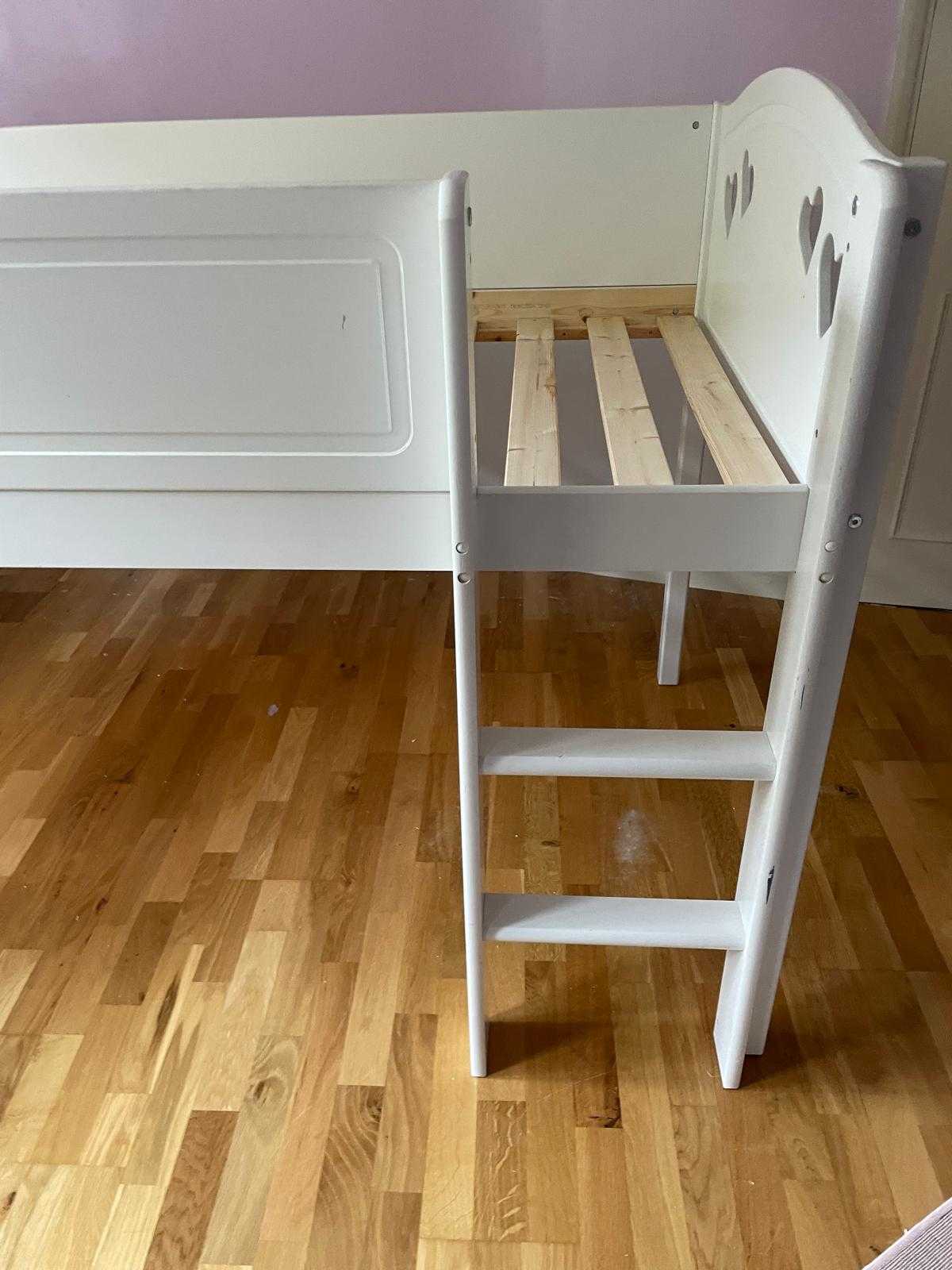 Child's bed in the air.