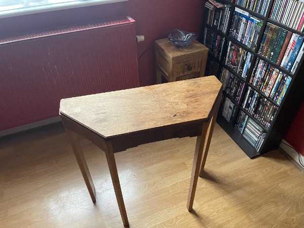 Console Table, Wooden, Trapezoid Top