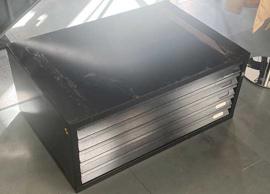 Black file cabinet