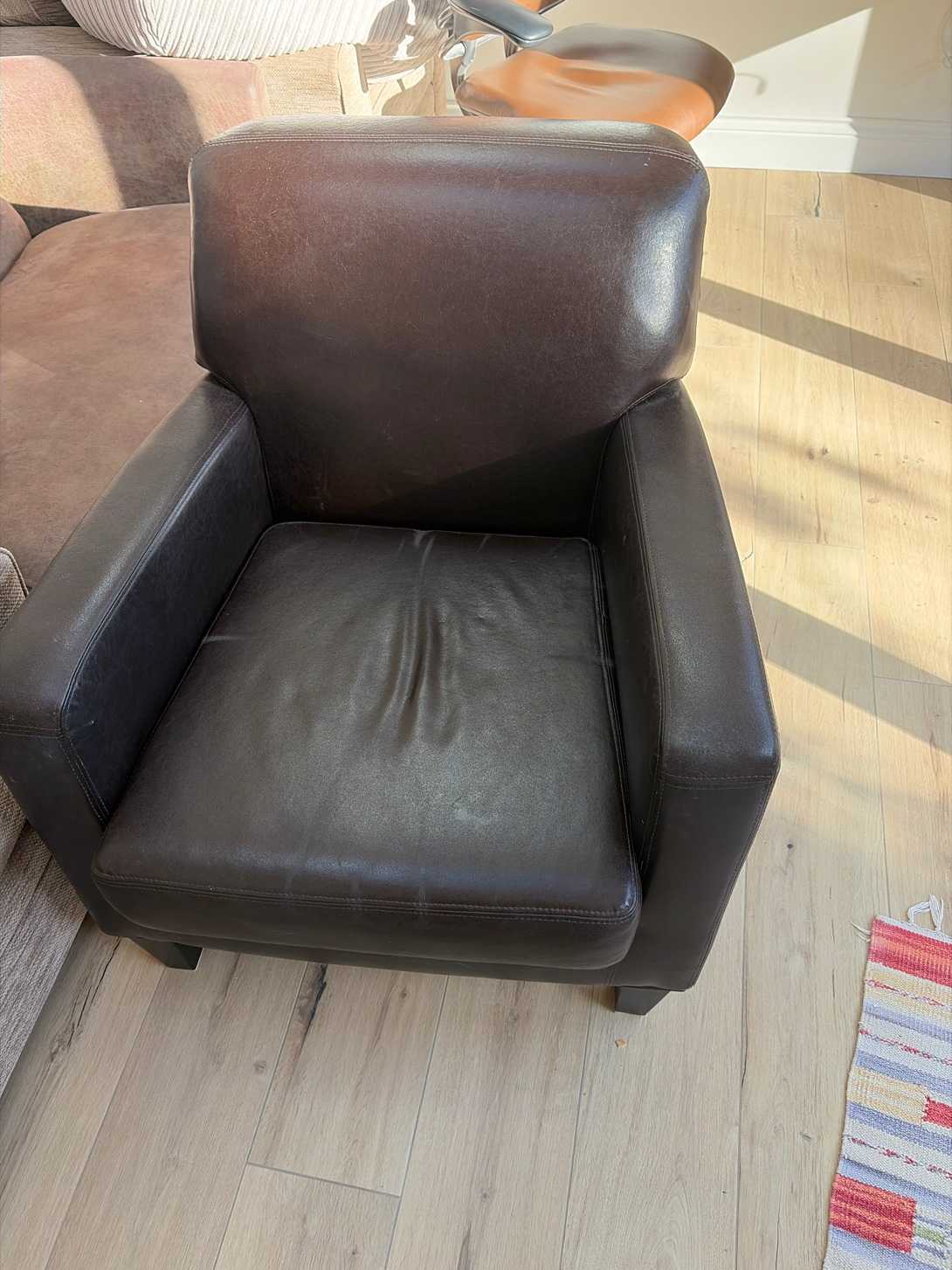 IKEA brown leather armchair