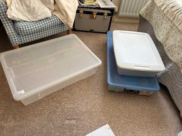 Free under bed storage boxes