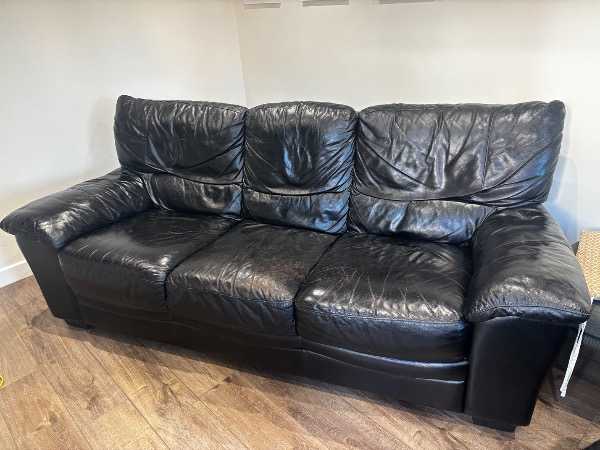 Leather 3 seater sofa and armchair FREE