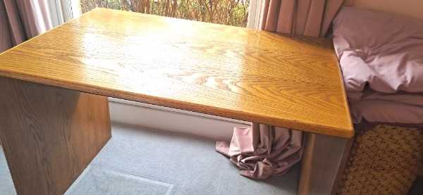 Desk and filing cabinet