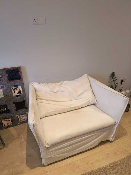 Large white sofa chair