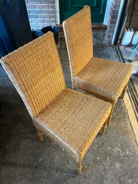 Pair of Natural Wicker Chairs