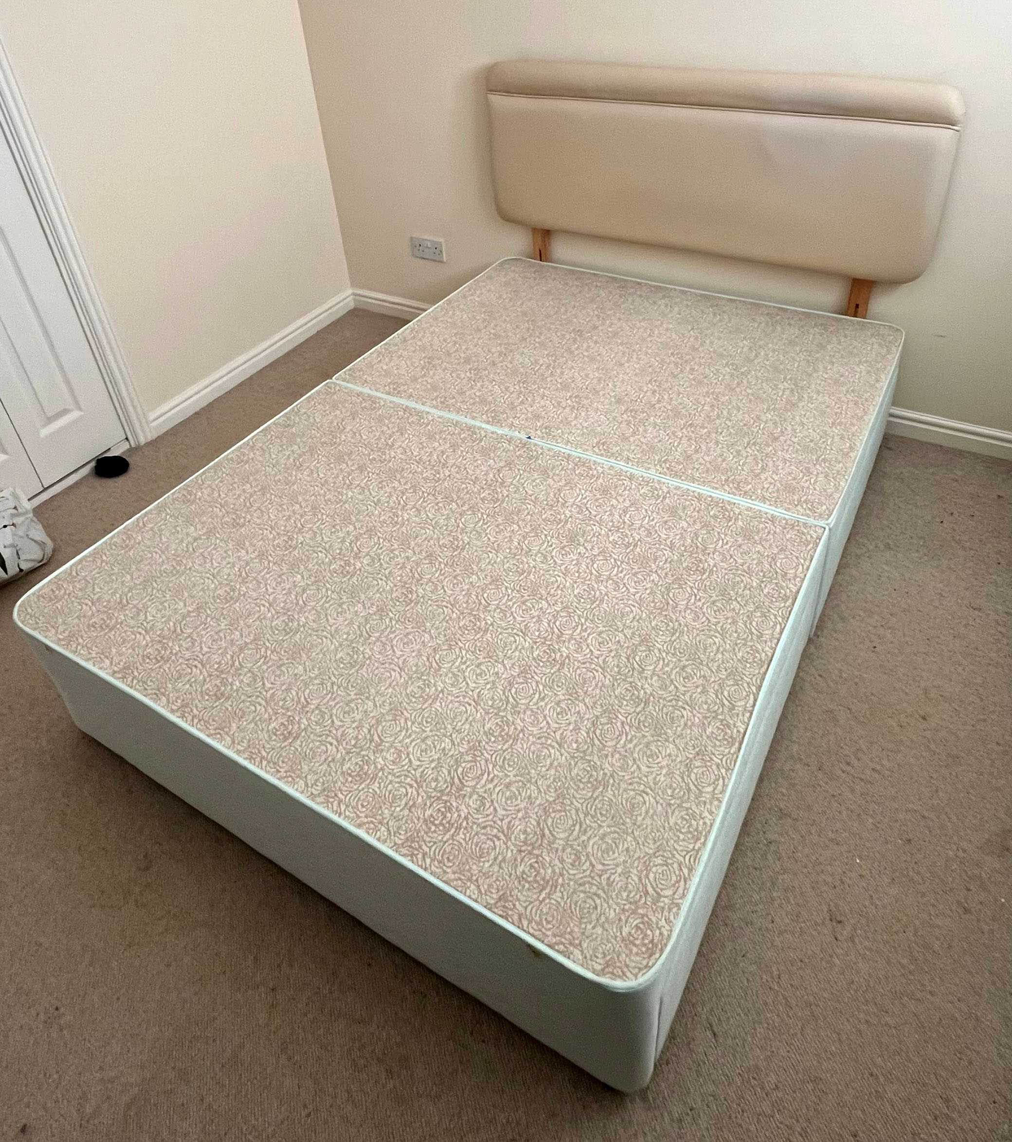 Double bed base with 4 x storage drawers, padded headboard also available