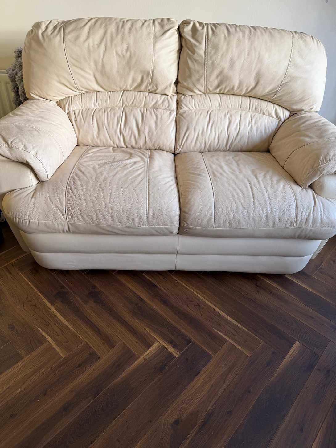 2seater cream leather couch