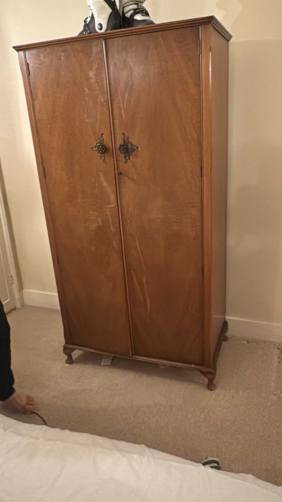 Vintage wooden double wardrobe - collect this weekend